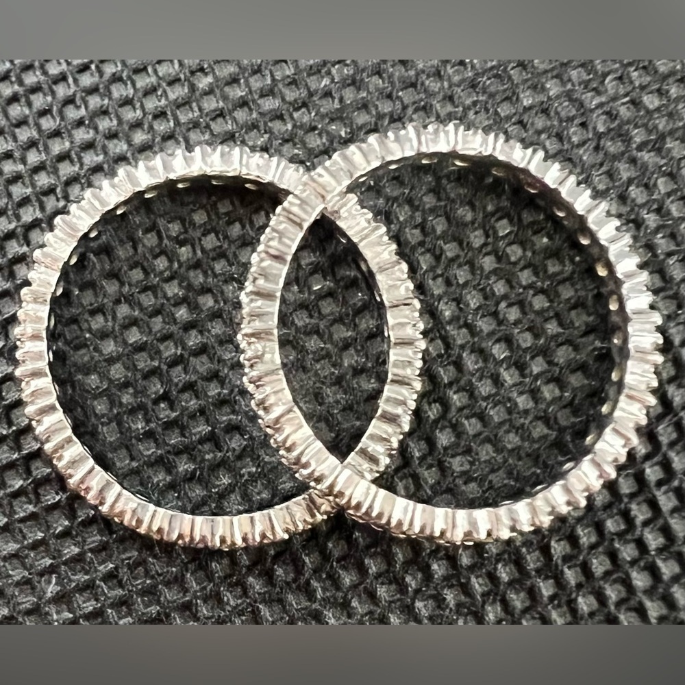 Pair Of 2 Seta 925 Silver Sculpted Minimalist Eternity Rings .2 grams size 10